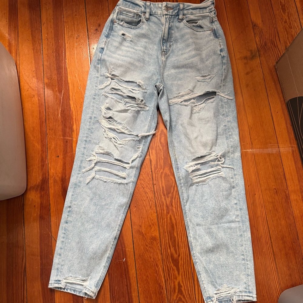 Distressed Light Blue Jeans